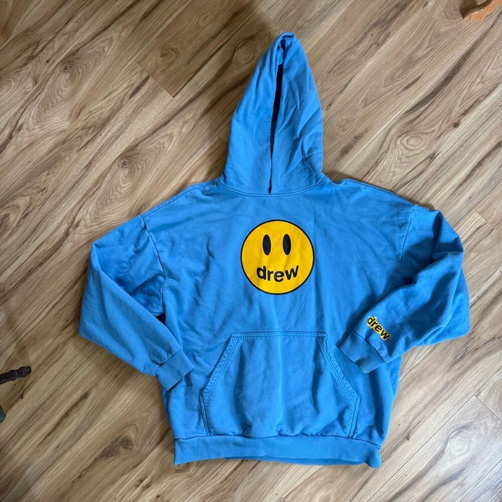Drew House Mens Blue Mascot Skate Graphic Pullover Hoodie Sweatshirt Size Large